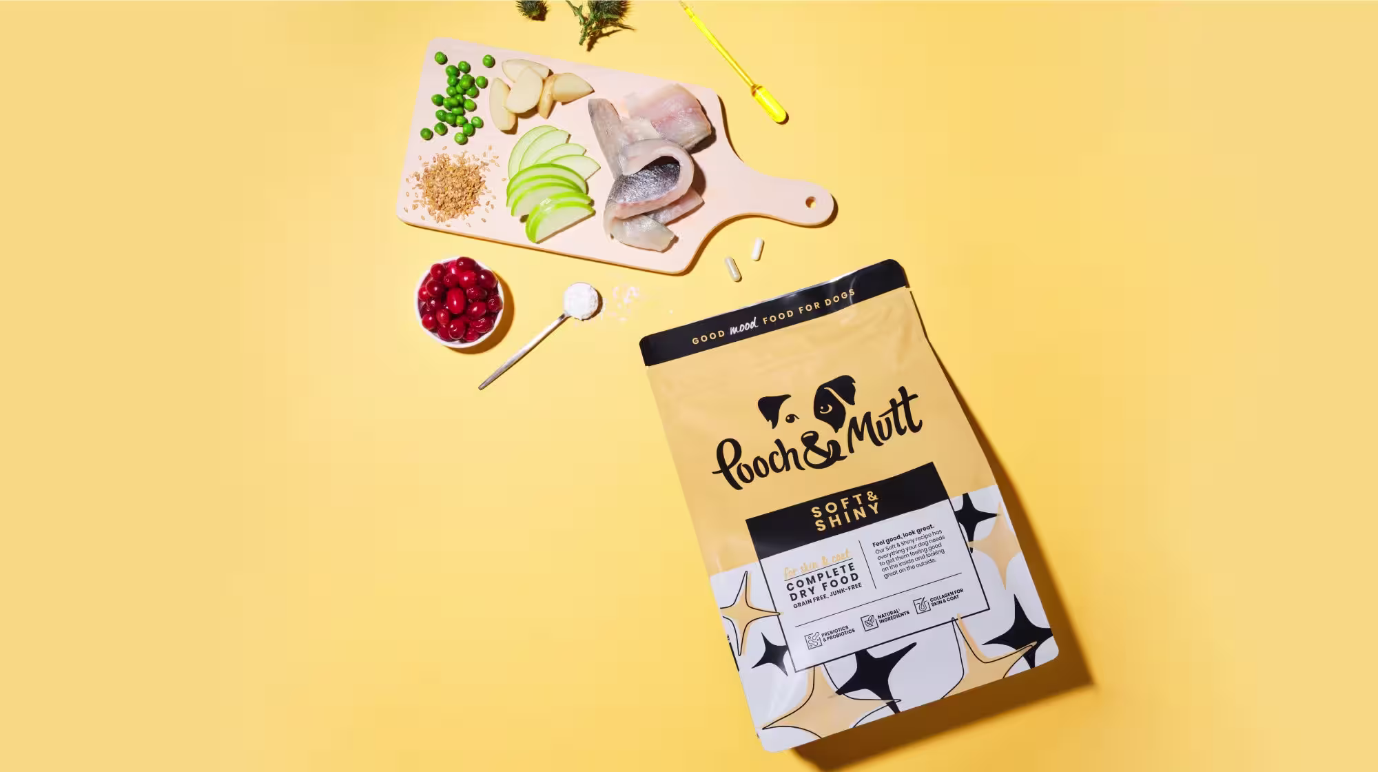 soft and shiny functional food for dogs