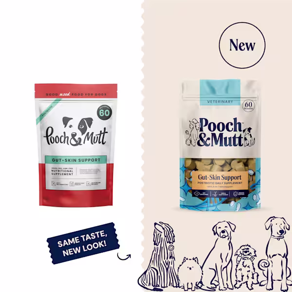 P&M NEW vs OLD SUPPLEMENTS VETERINARY GUT-SKIN SUPPORT