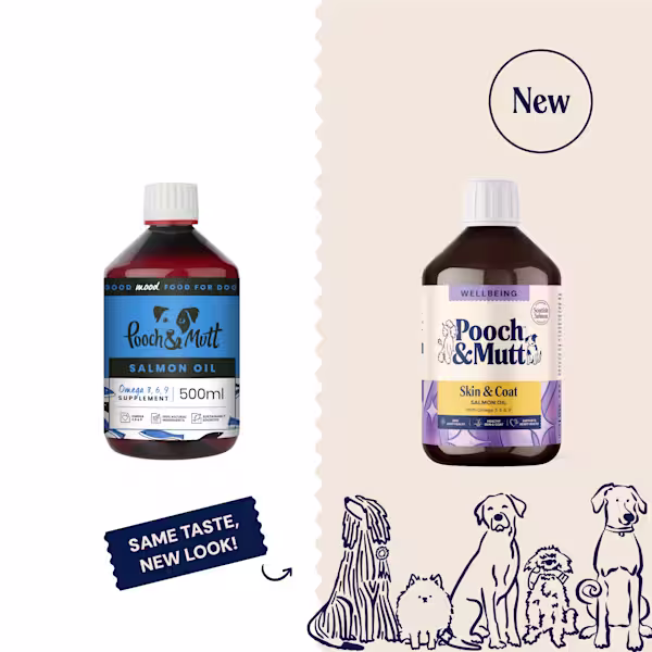 P&M NEW vs OLD SUPPLEMENTS WELLBEING SKIN & COAT SALMON OIL